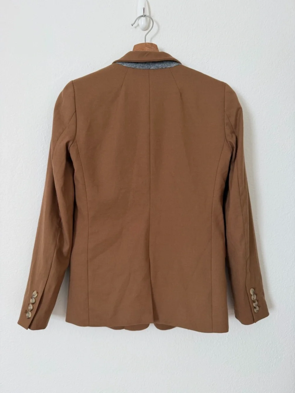 J. Crew Regent Wool Stretch Blazer Camel Brown Tan B0323 Size 0 Office Neutral